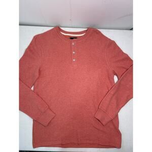 ANAPO Men's Waffle Long Sleeve Henley in Salmon. Size Small. NWOT